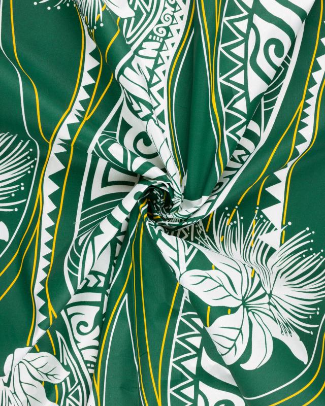 Polynesian fabric VAI Green - Tissushop